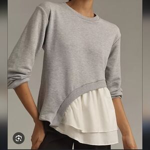 Maeve Asymetrical Twofer Sweatshirt